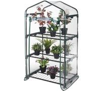 Paluplus Serra da Balcone e Giardino a 3 RIPIANI, Misura 69x49x125 cm, Struttura in Acciaio e Telo in PVC, adatta per colture Invernali e Protezione per Piante e Fiori -4827F
