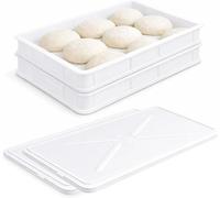 PALUPLUS Set 2 Cassette con 2 Coperchi per impasti Pizza e Pane HD1, misura 60x40x10 cm e capacità 20 Litri, colore neutro, Contenitore per alimenti, porta impasto per panetti