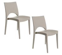 PALUPLUS Set 2 Sedie da Giardino in Polipropilene, misura 47x51x80 cm, Sedia Impilabile Senza Braccioli per Esterno ed Interno, Made in Italy -PAR719M -7,6 (Juta)