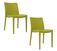 PALUPLUS Set 2 Sedie da Giardino in Polipropilene, misura 49x51x80 cm, Sedia Impilabile Senza Braccioli per Esterno ed Interno, Made in Italy -VEN276M -7,4 (Verde Anice)