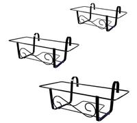 PALUPLUS Set 3 Balconiere in Metallo Nero con lunghezza 40, 50 e 60 cm, Fioriera Portavaso Verniciato per Fiori e Piante, Supporto da Appendere a Finestre e Balconi, Made in Italy, Portata 15 kg -M