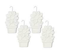 Paluplus Set 4 Evaporatori d'acqua per termosifoni in Ceramica, misura 10,5x3,5x16 cm, Umidificatore e gancio a S -4846C (Fiori Bianchi)