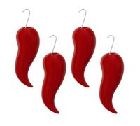 Paluplus Set 4 Evaporatori d'acqua per termosifoni in Ceramica, misura 7x4x18 cm, Umidificatore e gancio a S -4952C (Peperoncini Rossi)