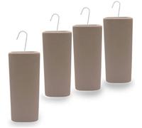 Paluplus Set 4 Evaporatori d'acqua per termosifoni in Ceramica, misura 8x4x19 cm, Umidificatore con motivo PUNTINI e gancio a forma di S -5674 (Tortora)