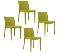 PALUPLUS Set 4 Sedie da Giardino in Polipropilene, misura 49x51x80 cm, Sedia Impilabile Senza Braccioli per Esterno ed Interno, Made in Italy -VEN276M -14,8 (Verde Anice)