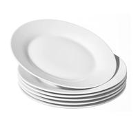 PALUPLUS Set 6 Piatti Piani in Vetro Opaco colore Bianco, Diametro 24 cm e Altezza 2 cm, Adatti per Microonde, Lavabili in Lavastoviglie, Ideali per Uso Quotidiano e Cene Formali -8102F