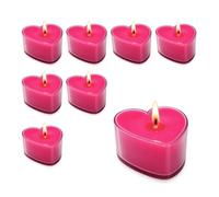 Paluplus Set 8 Candele Profumate a Forma di Cuore Fucsia, Misura 4x4x2 cm, Illuminazione Romantica per Occasioni Speciali, Tealight per San Valentino, Anniversario, 1CF x 8 Pezzi -232M