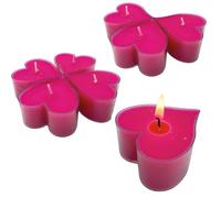 Paluplus Set 8 Candele Profumate a Forma di Cuore Fucsia, Misura 5,5x5,5x2,5 cm, Illuminazione Romantica per Occasioni Speciali, Tealight per San Valentino, Anniversario 2CF x 4 Pezzi -249M