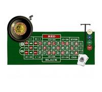 PALUPLUS Set da Casinò Completo con Roulette da 30 cm, Panno Verde da 80x30,5 cm, 1 Mazzo di 54 Carte, 60 Fiches e Rastrello, kit da tavola per serate in famiglia e feste -9303C -1,37