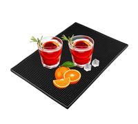 Paluplus Tappetino Antiscivolo da Bar di colore Nero, Misura 45x30 cm, Tappeto drenante Impermeabile in Silicone, per asciugare Bicchieri, Tazze, preparazione di Cocktail -7723F