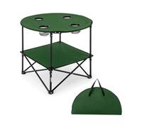 PALUPLUS Tavolo da Campeggio Pieghevole in Tessuto Oxford 600D, Misura 72x72x60 cm, Tavolino Portatile con 4 Portabicchieri e Borsa per Trasporto, per Picnic, Spiaggia -8017C-2,3 (Verde)
