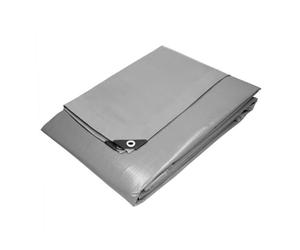 Paluplus Telone Copritutto Occhiellato di colore Grigio, Telo Protettivo da 180gr/m2, Impermeabile con Angoli Rinforzati e Borchie in Metallo, per barche, auto, legna -1332F-2,3 (3x4 Metri)