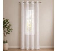 PALUPLUS Tenda a Pannello Traforata a Righe con Occhielli in Metallo, misura 140x280 cm, Tenda Elegante Trasparente per Camera da Letto, Soggiorno -690M -0,57 (Bianco)