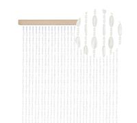 PALUPLUS Tenda a Perline Antimosche, frange con perline in PVC, misura 120x230 cm, tenda per porte e finestre, moschiera a pannello, catenelle a caduta, zanzariera per insetti -3825 (Trasparente)