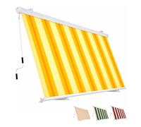 Paluplus Tenda da Sole a Caduta Cassonata, Misura 300x250 cm, con Cassone di protezione e Braccetti Fermatenda, Telo Resistente 280 g/m², per Balcone e Terrazzo -5402F -9,3 (Giallo e Bianco)