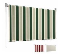Paluplus Tenda da Sole a Caduta con Catenella, Misura 200x300 cm, Senza Cassone con aggancio al Soffitto, Telo Resistente 280 g/m², per Balcone e Terrazzo -3120F -3,4 (Rigato Verde)