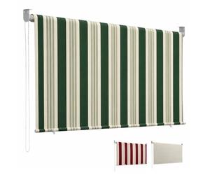 Paluplus Tenda da Sole a Caduta con Catenella, Misura 200x300 cm, Senza Cassone con aggancio al Soffitto, Telo Resistente 280 g/m², per Balcone e Terrazzo -3120F -3,4 (Rigato Verde)