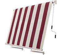 Paluplus Tenda da Sole a Caduta, Misura 300x250 cm, Senza Cassone con braccio avvolgibile e Braccetti Fermatenda, Telo Resistente 280 g/m², per Balcone e Terrazzo -3900F (Bordeaux e Crema)