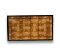 Paluplus Zerbino in Tessuto Polietilene e PVC Corrugato, Misura 70x40 cm, Tappeto d'ingresso Antiscivolo, Asciugapassi con Bordino, Spessore 7 mm, Tappetino fuori porta -196 (Marrone Trama Scacchi)