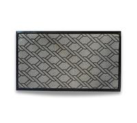 PALUPLUS Zerbino in Tessuto Polietilene e PVC Corrugato, Misura 70x40 cm, Tappeto d'ingresso Antiscivolo, Asciugapassi con Bordino, Spessore 7 mm, Tappetino fuori porta -196 (Grigio Trama Rete)
