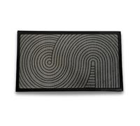 PALUPLUS Zerbino in Tessuto Polietilene e PVC Corrugato, Misura 70x40 cm, Tappeto d'ingresso Antiscivolo, Asciugapassi con Bordino, Spessore 7 mm, Tappetino fuori porta -196 (Grigio Trama Onde)