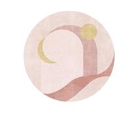 PALVIT Tappeti da comodino, 120x120cm Tappeto per camera a pelo basso con fondo antiscivolo per tavolo divano, Tappetino per soggiorno cucina bagno, Tappeto rotondo lavabile per decorazione casa