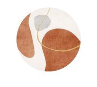 PALVIT Tappeto da comodino, 100 x 100 cm, a pelo basso, con fondo antiscivolo, per divano, tavolo, soggiorno, cucina, bagno, rotondo, lavabile, decorazione per la casa