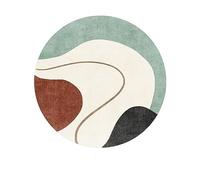 PALVIT Tappeto da comodino, 140 x 140 cm, a pelo basso, con fondo antiscivolo, per divano, tavolo, soggiorno, cucina, bagno, rotondo, lavabile, decorazione per la casa