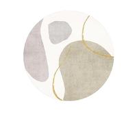 PALVIT Tappeto da comodino, 180 x 180 cm, a pelo basso, con fondo antiscivolo, per divano, tavolo, soggiorno, cucina, bagno, rotondo, lavabile, decorazione per la casa