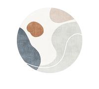 PALVIT Tappeto da comodino, 250 x 250 cm, a pelo basso, con fondo antiscivolo, per divano, tavolo, soggiorno, cucina, bagno, rotondo, lavabile, decorazione per la casa