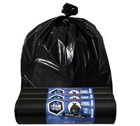 PAM-FOLIE Sacchi della spazzatura, 240 l, set da 30 pezzi, XXL, spessi, grandi sacchi per rifiuti, di alta qualità, 120 x 130 cm, 45 µm, sacchetti neri per rifiuti da costruzione, sacchetti ideali per