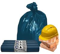 PAM-FOLIE Sacchi per rifiuti 120L - Sacchi per rifiuti extra spessi e resistenti - 30 pezzi - Set - 70µm - 70x110cm - Sacchi edili - Sacco della spazzatura blu - Sacchi per detriti edili - Sacchi per