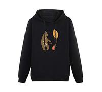 Pamanduo Bear Rabbit Leaf Hoodies Pullover Long Sleeve Sweatshirts Black S