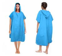 Pameil Poncho da bagno per uomo e donna, poncho in microfibra, colore azzurro cielo