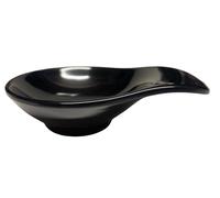 Pami, set 6 coppetta ovale nero 11x8x3,1cm con manico, in melamina professionale