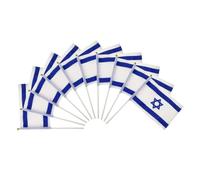 PAMINGONO 10 pezzi Bandiere Israele in Poliestere Maneggevoli e Riutilizzabili Decorazione Esterna per Eventi Feste Nazionali e Casa
