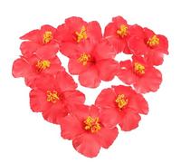 PAMINGONO 10 Pezzi Fiori di Ibisco Artificiali Rossi in EVA Decorazioni Tropicali per Feste Hawaiane Forniture per Bomboniere e Decorazioni da Tavolo per Casa e Matrimoni
