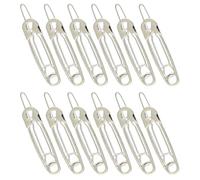 PAMINGONO 12 Pezzi Mollette Chioma Donna a Forma di Spilla di Sicurezza in Lega Argento, per Acconciature e Tenere i Chioma Durante Lavaggio del Viso