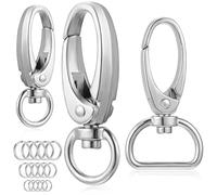 PAMINGONO 1set Clip per Targhette Animali in Lega di Zinco Resistenti e Leggere con Anelli Abbinati per Collari e Pettorine di Cani e Gatti di Piccola e Media Superficie Curvata e Lucidata