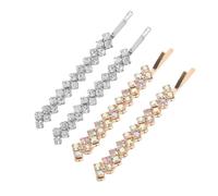 PAMINGONO 2 Paia Di Cristallo Tornante Strass Clip Di Da Sposa Clip Di Strass Scintillanti Accessori Per Scintillanti Di Bobby Pins Perno Di