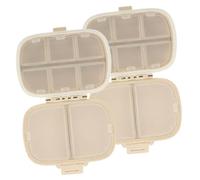 PAMINGONO 2 pezzi Portapillole da Viaggio Scomparti Doppio Strato Scatola Compatta Stagna per Farmaci Quotidiani e Uso Domestico Organizer Salvaspazio per Medicinali e Piccoli Oggetti Beige