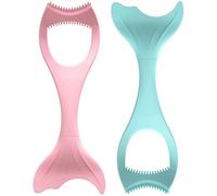 PAMINGONO 2 pezzi Strumenti Trucco Occhi Silicone Morbido Ausilio Ciglia e Eyeliner per Applicazione Mascara Precisa e Naturale Aiuto Stencil per Ragazze e Principianti Colori Rosa e Blu