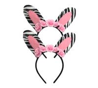 PAMINGONO 2 Pz fascia zebrata hair charms hair jewelry fascia costume da coniglietta decorazioni per da festival cerchio per ad alte prestazioni Panno in feltro rosa