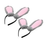 PAMINGONO 2 Pz Orecchie Di Coniglio Del Fumetto Della Fascia Cosplay Di Coniglio Fascia Per Coniglietto Cerchietto Di Coniglio Costume Peloso Bomboniere Coniglietto Grey Stoffa