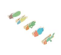 PAMINGONO 20 Pezzi Clip Fotografica a Forma di Cactus in Legno per Foto e Note, Riutilizzabile, per Ufficio e Compleanni, Porta Memo Pratico e Decorativo