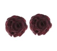 PAMINGONO 2pcs Ponytail Updo Chignon Flower Flower Panino Per Per Le Donne Ragazza (rosso)