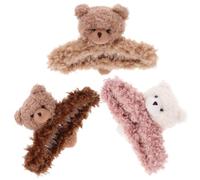 PAMINGONO 3 mollette per capelli da donna, per capelli lunghi, a forma di orso dei cartoni animati, con forte tenuta, per capelli spessi, fini e lunghi, per tutti i giorni, matrimoni, compleanni