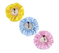 PAMINGONO 3 Pz Cappello Per Dormire in Seta Per Bambini Cappelli Sonno Di Seta Berretto Da Notte in Seta Cappello Per Dormire Per Bambini Cuffia in Raso Per Bambini Blue 100% Poliestere