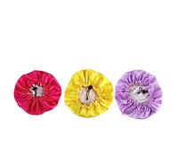 PAMINGONO 3pezzi Cappelli Da Notte Regolabili Per Ragazzo Ragazza Raso Proteggi Durante Sonno e Bagno Giallo Rosa Comfort e Elasticità Per Età Anni