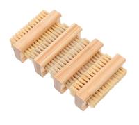 PAMINGONO 4pezzi Spazzola per Unghie Doppia Faccia in Bambù Set per Pulizia delle Unghie e Cuticole Accessori Portatili per Manicure e Saloni